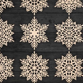 Intra απο ξύλο plywood 3mm-4mm πάχος – Snowflakes, Dxf Bundle 20 Δίασταση 20x20 cm INTRAFABR-77371957 - Image 3