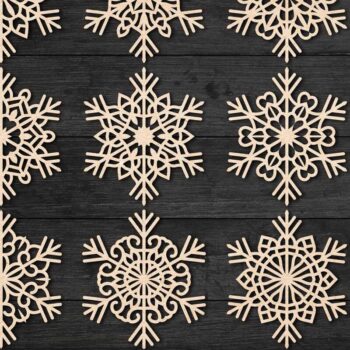 Intra απο ξύλο plywood 3mm-4mm πάχος – Snowflakes, Dxf Bundle 28 Δίασταση  20x20 cm INTRAFABR-77464637 - Image 1