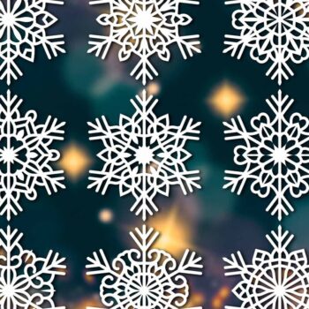 Intra απο ξύλο plywood 3mm-4mm πάχος – Snowflakes, Dxf Bundle 28 Δίασταση  20x20 cm INTRAFABR-77464637 - Image 3