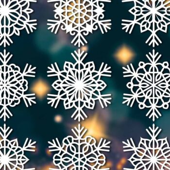 Intra απο ξύλο plywood 3mm-4mm πάχος – Snowflakes, Dxf Bundle 29 Δίασταση 20x20 cm INTRAFABR-77464805 - Image 1