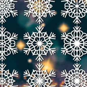 Intra απο ξύλο plywood 3mm-4mm πάχος – Snowflakes, Dxf Bundle 30 Δίασταση  20x20 cm INTRAFABR-77465445