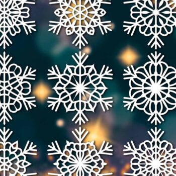 Intra απο ξύλο plywood 3mm-4mm πάχος – Snowflakes, Dxf Bundle 30 Δίασταση 20x20 cm INTRAFABR-77465445 - Image 1