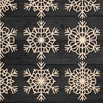Intra απο ξύλο plywood 3mm-4mm πάχος – Snowflakes, Dxf Bundle 30 Δίασταση 20x20 cm INTRAFABR-77465445 - Image 2