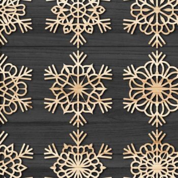 Intra απο ξύλο plywood 3mm-4mm πάχος – Snowflakes, Dxf Bundle 30 Δίασταση 20x20 cm INTRAFABR-77465445 - Image 3