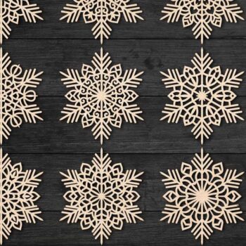 Intra απο ξύλο plywood 3mm-4mm πάχος – Snowflakes, Dxf Bundle 32 Δίασταση 20x20 cm INTRAFABR-77547370 - Image 2