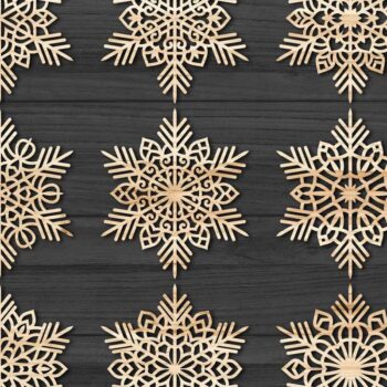 Intra απο ξύλο plywood 3mm-4mm πάχος – Snowflakes, Dxf Bundle 32 Δίασταση 20x20 cm INTRAFABR-77547370 - Image 3