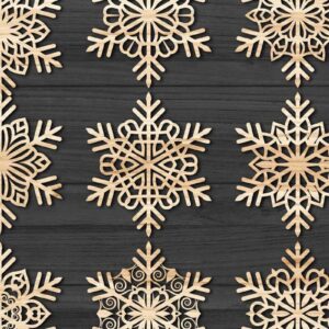 Intra απο ξύλο plywood 3mm-4mm πάχος – Snowflakes, Dxf Bundle 35 Δίασταση  20x20 cm INTRAFABR-77567007