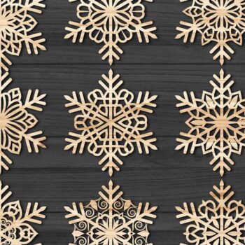 Intra απο ξύλο plywood 3mm-4mm πάχος – Snowflakes, Dxf Bundle 35 Δίασταση  20x20 cm INTRAFABR-77567007 - Image 1