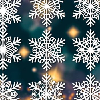 Intra απο ξύλο plywood 3mm-4mm πάχος – Snowflakes, Dxf Bundle 35 Δίασταση  20x20 cm INTRAFABR-77567007 - Image 2