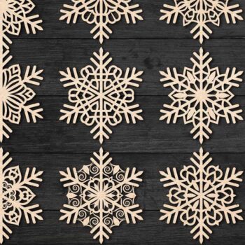 Intra απο ξύλο plywood 3mm-4mm πάχος – Snowflakes, Dxf Bundle 35 Δίασταση  20x20 cm INTRAFABR-77567007 - Image 3