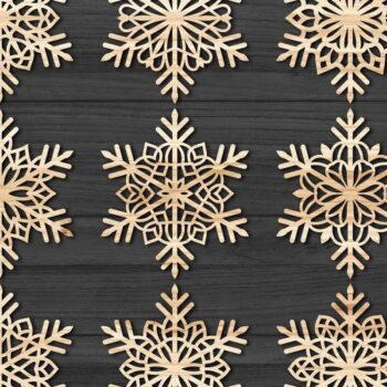 Intra απο ξύλο plywood 3mm-4mm πάχος – Snowflakes, Dxf Bundle 39 Δίασταση 20x20 cm INTRAFABR-77615240 - Image 2