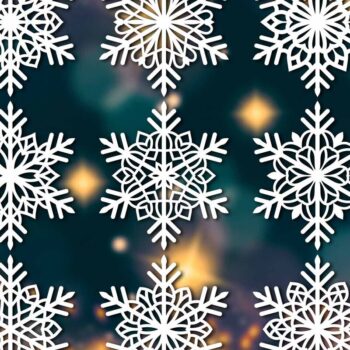 Intra απο ξύλο plywood 3mm-4mm πάχος – Snowflakes, Dxf Bundle 39 Δίασταση 20x20 cm INTRAFABR-77615240 - Image 3