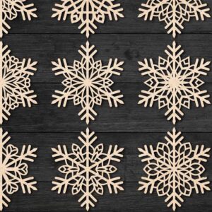 Intra απο ξύλο plywood 3mm-4mm πάχος – Snowflakes, Dxf Bundle 42 Δίασταση  20x20 cm INTRAFABR-77616042