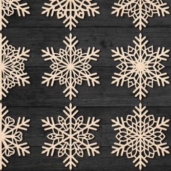 Intra απο ξύλο plywood 3mm-4mm πάχος – Snowflakes, Dxf Bundle 42 Δίασταση 20x20 cm INTRAFABR-77616042 - Image 1