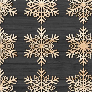 Intra απο ξύλο plywood 3mm-4mm πάχος – Snowflakes, Dxf Bundle 42 Δίασταση 20x20 cm INTRAFABR-77616042 - Image 2