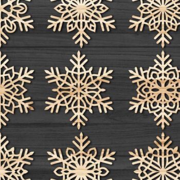 Intra απο ξύλο plywood 3mm-4mm πάχος – Snowflakes, Dxf Bundle 43 Δίασταση 20x20 cm INTRAFABR-77684301 - Image 2