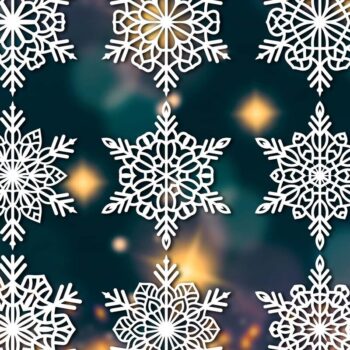 Intra απο ξύλο plywood 3mm-4mm πάχος – Snowflakes, Dxf Bundle 55 Δίασταση 20x20 cm INTRAFABR-77697767 - Image 1