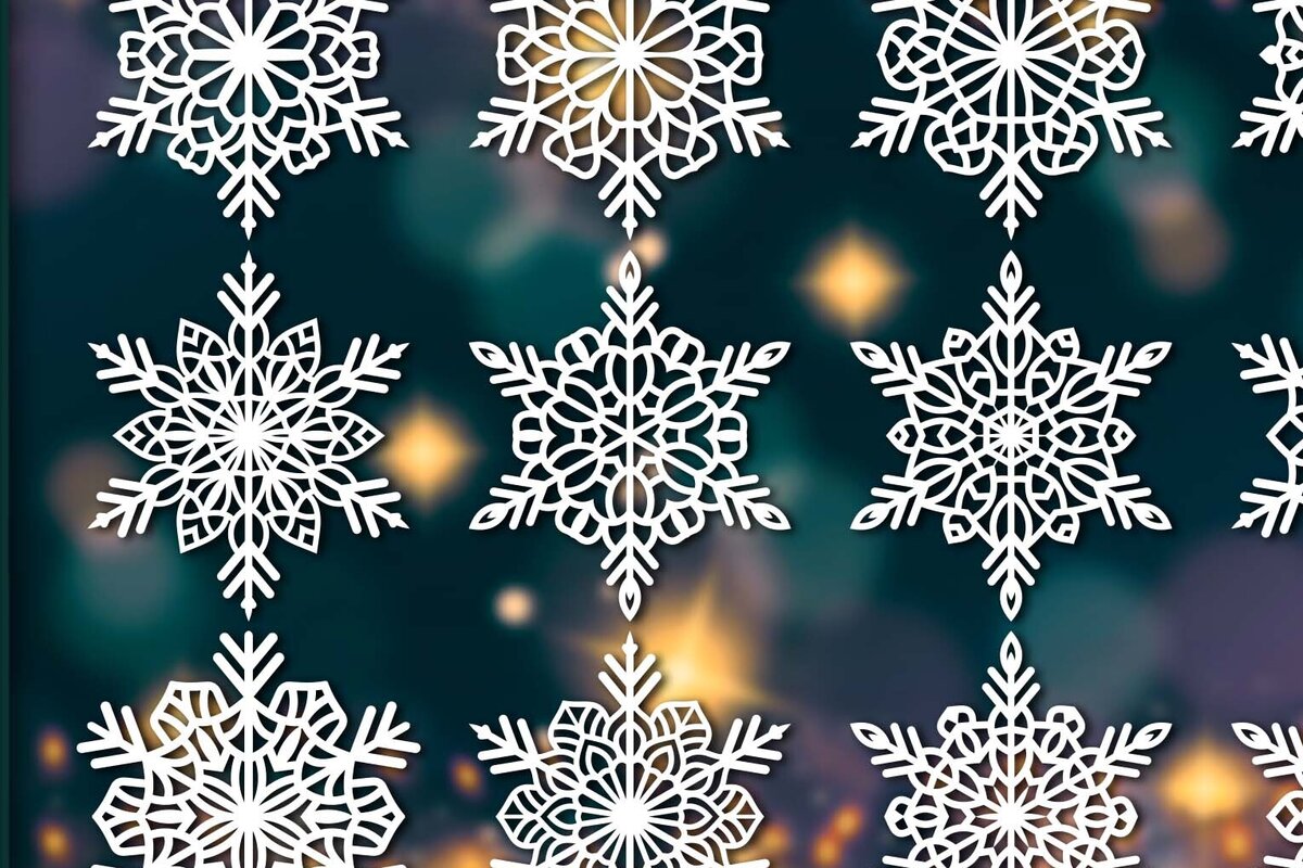 Intra απο ξύλο plywood 3mm-4mm πάχος – Snowflakes, Dxf Bundle 55 Δίασταση  20x20 cm INTRAFABR-77697767