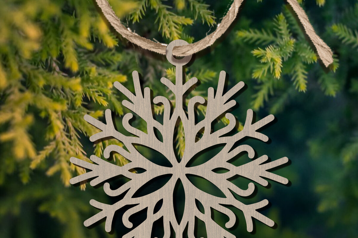 Intra απο ξύλο plywood 3mm-4mm πάχος – Στολίδι Snowflakes Δίασταση  20x20 cm INTRAFABR-101894665