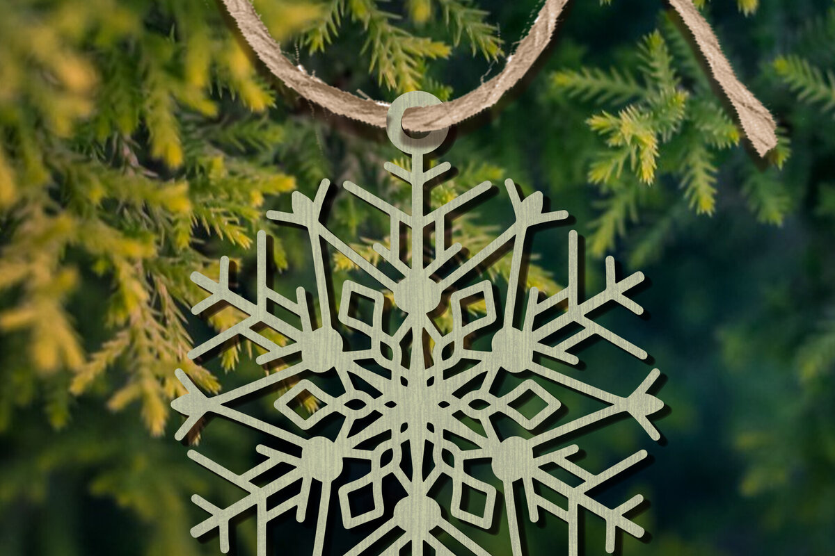 Intra απο ξύλο plywood 3mm-4mm πάχος – Στολίδι Snowflakes Δίασταση  20x20 cm INTRAFABR-101894695