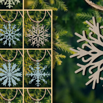 Intra απο ξύλο plywood 3mm-4mm πάχος – Στολίδι Snowflakes Bundle Δίασταση  20x20 cm INTRAFABR-101969763 - Image 1