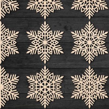 Intra απο ξύλο plywood 3mm-4mm πάχος – Snowflakes Paper Cut, Snowflakes Δίασταση 20x20 cm INTRAFABR-77691358 - Image 1