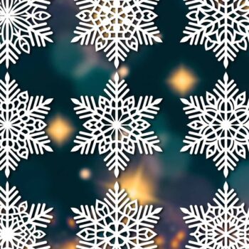 Intra απο ξύλο plywood 3mm-4mm πάχος – Snowflakes Paper Cut, Snowflakes Δίασταση 20x20 cm INTRAFABR-77691358 - Image 3