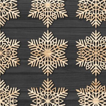 Intra απο ξύλο plywood 3mm-4mm πάχος – Snowflakes Paper Cut, Snowflakes Δίασταση  20x20 cm INTRAFABR-77692016 - Image 3