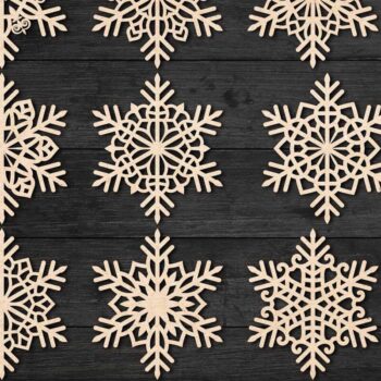 Intra απο ξύλο plywood 3mm-4mm πάχος – Snowflakes Paper Cut, Snowflakes 38 Δίασταση  20x20 cm INTRAFABR-77614517 - Image 1