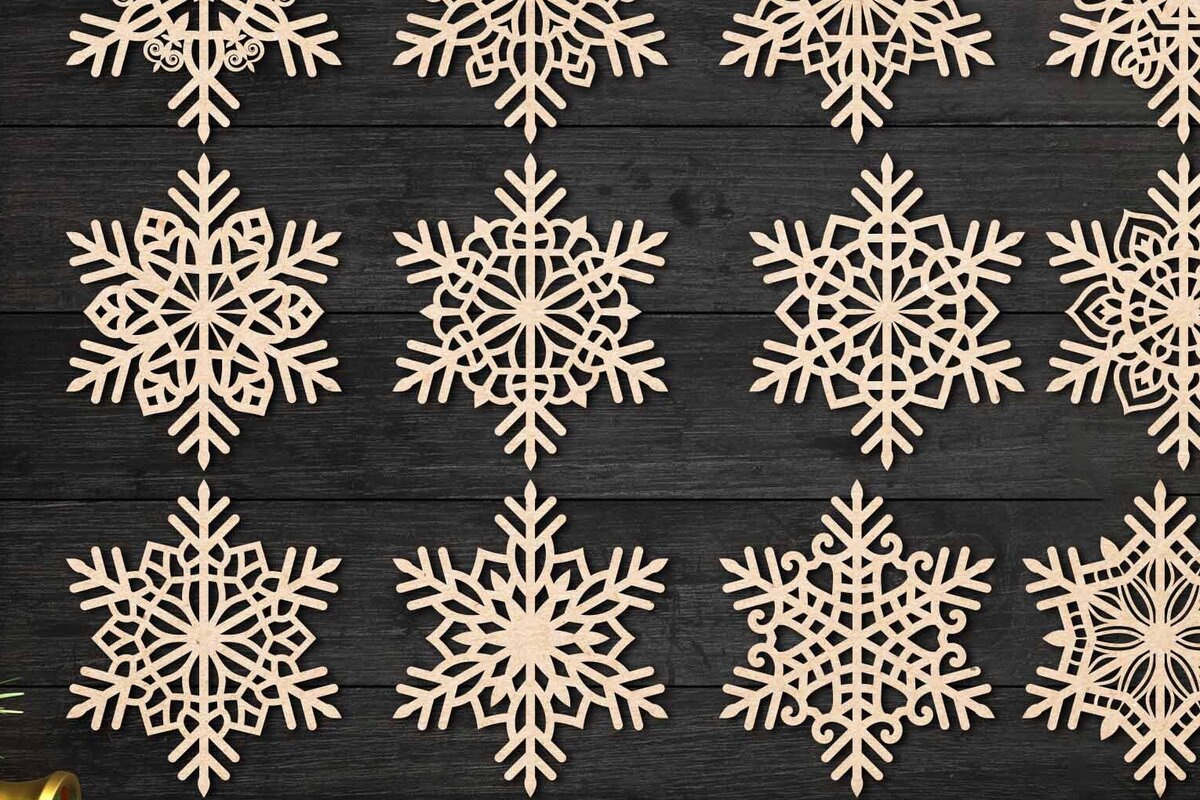 Intra απο ξύλο plywood 3mm-4mm πάχος – Snowflakes Paper Cut, Snowflakes 38 Δίασταση  20x20 cm INTRAFABR-77614517