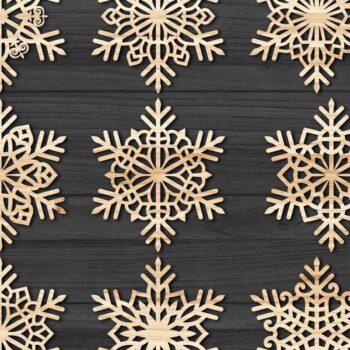 Intra απο ξύλο plywood 3mm-4mm πάχος – Snowflakes Paper Cut, Snowflakes 38 Δίασταση  20x20 cm INTRAFABR-77614517 - Image 2