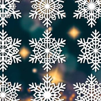 Intra απο ξύλο plywood 3mm-4mm πάχος – Snowflakes Paper Cut, Snowflakes 38 Δίασταση  20x20 cm INTRAFABR-77614517 - Image 3