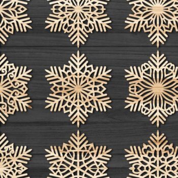 Intra απο ξύλο plywood 3mm-4mm πάχος – Snowflakes Paper Cut, Snowflakes Δίασταση  20x20 cm INTRAFABR-77692879 - Image 2