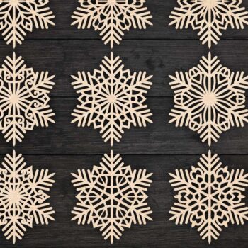 Intra απο ξύλο plywood 3mm-4mm πάχος – Snowflakes Paper Cut, Snowflakes Δίασταση  20x20 cm INTRAFABR-77692879 - Image 3