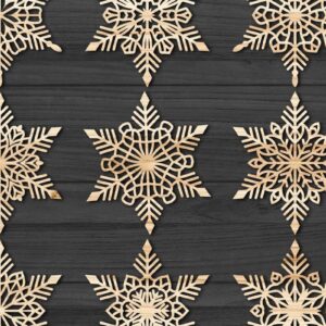 Intra απο ξύλο plywood 3mm-4mm πάχος – Snowflakes Paper Cut, Snowflakes Δίασταση  20x20 cm INTRAFABR-77693993