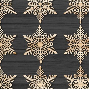 Intra απο ξύλο plywood 3mm-4mm πάχος – Snowflakes Paper Cut, Snowflakes Δίασταση  20x20 cm INTRAFABR-77693993 - Image 1