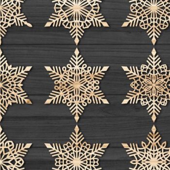 Intra απο ξύλο plywood 3mm-4mm πάχος – Snowflakes Paper Cut, Snowflakes Δίασταση 20x20 cm INTRAFABR-77694135 - Image 2