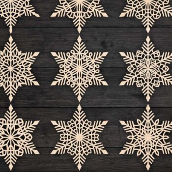 Intra απο ξύλο plywood 3mm-4mm πάχος – Snowflakes Paper Cut, Snowflakes Δίασταση 20x20 cm INTRAFABR-77694135 - Image 3