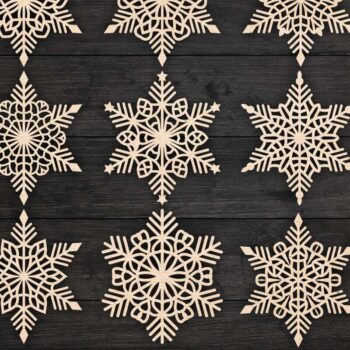 Intra απο ξύλο plywood 3mm-4mm πάχος – Snowflakes Paper Cut, Snowflakes Δίασταση 20x20 cm INTRAFABR-77694314 - Image 1