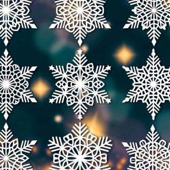 Intra απο ξύλο plywood 3mm-4mm πάχος – Snowflakes Paper Cut, Snowflakes Δίασταση 20x20 cm INTRAFABR-77694314 - Image 2