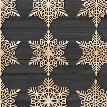 Intra απο ξύλο plywood 3mm-4mm πάχος – Snowflakes Paper Cut, Snowflakes Δίασταση 20x20 cm INTRAFABR-77694314 - Image 3