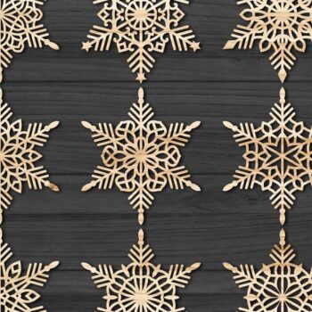 Intra απο ξύλο plywood 3mm-4mm πάχος – Snowflakes Paper Cut, Snowflakes Δίασταση 20x20 cm INTRAFABR-77697142 - Image 1