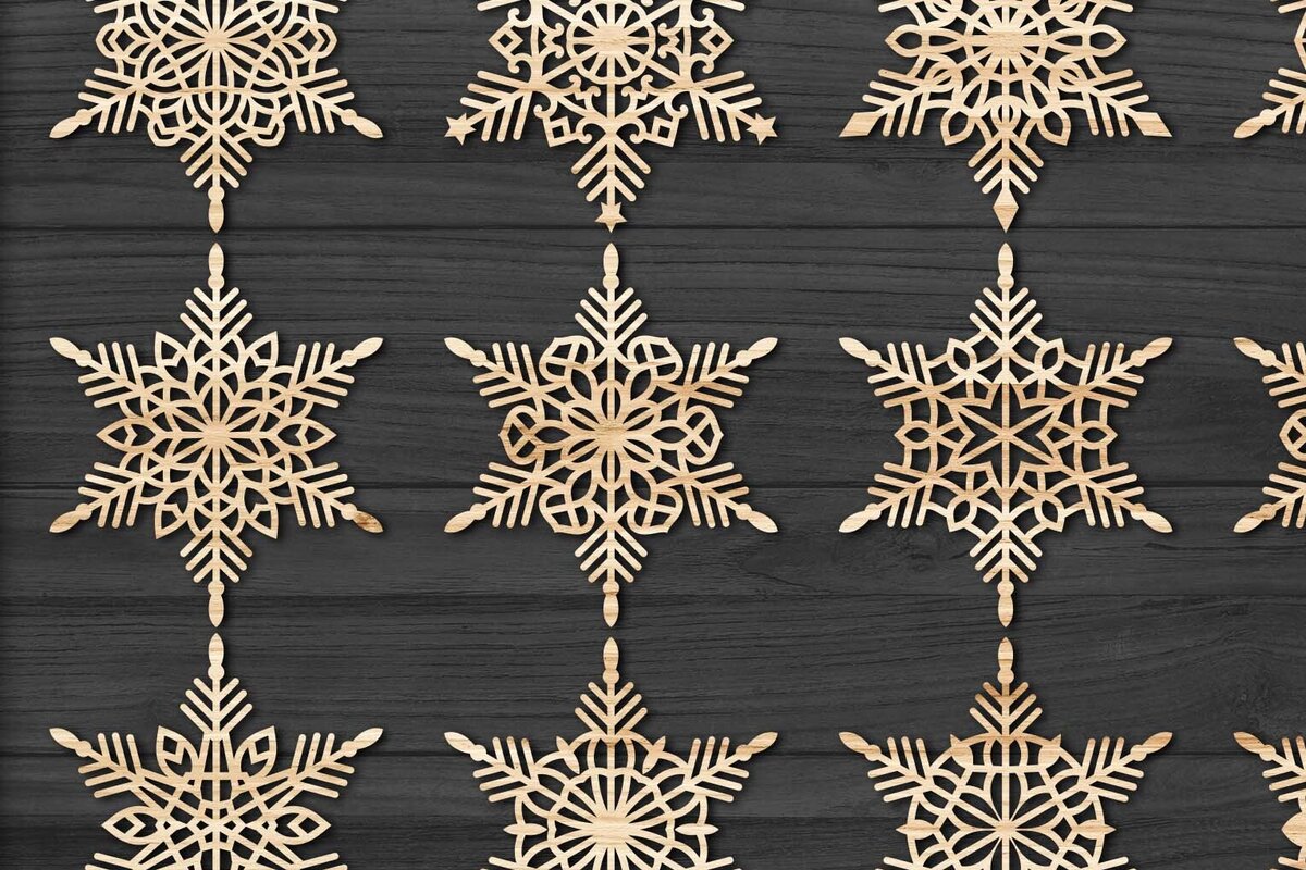Intra απο ξύλο plywood 3mm-4mm πάχος – Snowflakes Paper Cut, Snowflakes Δίασταση  20x20 cm INTRAFABR-77697142