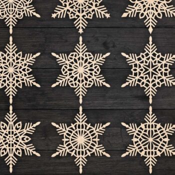 Intra απο ξύλο plywood 3mm-4mm πάχος – Snowflakes Paper Cut, Snowflakes Δίασταση 20x20 cm INTRAFABR-77697142 - Image 2