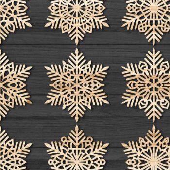Intra απο ξύλο plywood 3mm-4mm πάχος – Snowflakes Paper Cut, Snowflakes Δίασταση  20x20 cm INTRAFABR-77690936 - Image 2