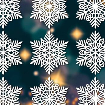 Intra απο ξύλο plywood 3mm-4mm πάχος – Snowflakes Paper Cut, Snowflakes Δίασταση  20x20 cm INTRAFABR-77690936 - Image 3