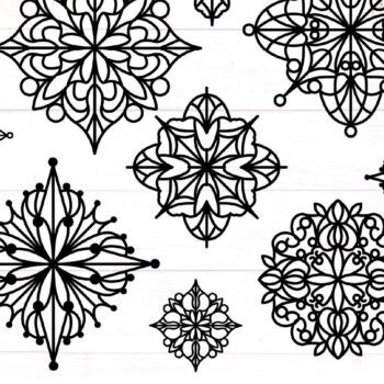 Intra απο ξύλο plywood 3mm-4mm πάχος – Snowflakes, Winter Decorations Δίασταση  20x20 cm INTRAFABR-117729157 - Image 1
