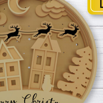 Intra απο ξύλο plywood 3mm-4mm πάχος – Χριστουγεννιάτικη χιονόσφαιρας Δίασταση  20x20 cm INTRAFABR-76526980 - Image 1