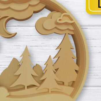 Intra απο ξύλο plywood 3mm-4mm πάχος – Χριστουγεννιάτικο στολίδι Snowglobe Δίασταση 20x20 cm INTRAFABR-76526736 - Image 1