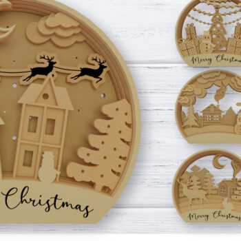 Intra απο ξύλο plywood 3mm-4mm πάχος – Χριστουγεννιάτικο στολίδι Snowglobe Δίασταση  20x20 cm INTRAFABR-76526678 - Image 1